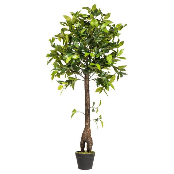 50" Artificial Camellia Tree in Black Pot