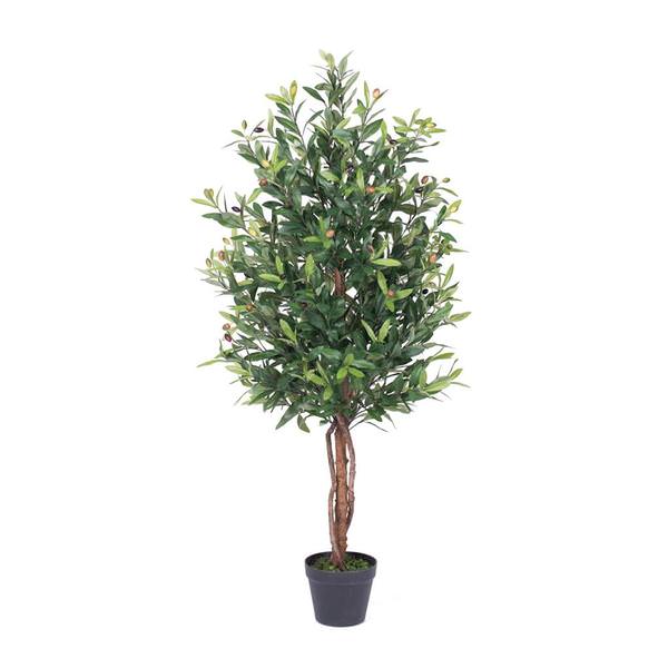 50" Artificial Olive Tree in Black Pot