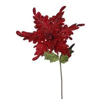 Vickerman 15" Artificial Red Velvet Poinsettia Flower Pick (3 pack)