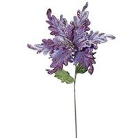 Vickerman 15" Artificial Purple Velvet Poinsettia Flower Pick (3 pack)