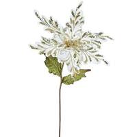 Vickerman 15" Artificial Cream Velvet Poinsettia Flower Pick (3 pack)
