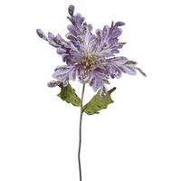 Vickerman 15" Artificial Violet Velvet Poinsettia Flower Pick (3 pack)