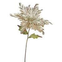 Vickerman 15" Artificial Champagne Velvet Poinsettia Flower Pick (3 pack)