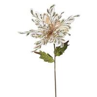 Vickerman 15" Artificial Rose Gold Velvet Poinsettia Flower Pick (3 pack)