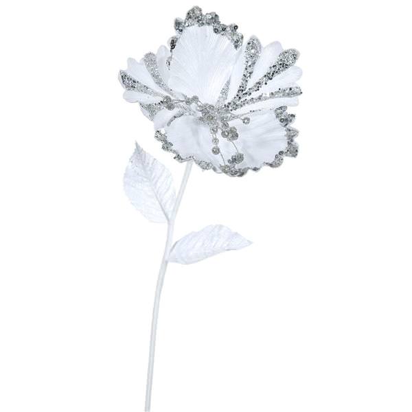 23" Artificial White Hibiscus Flower Pick (3 pack)