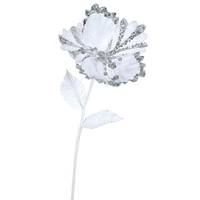 Vickerman 23" Artificial White Hibiscus Flower Pick (3 pack)