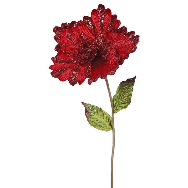23" Artificial Red Hibiscus Flower (3 pack)