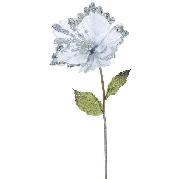 23" Artificial Silver Hibiscus Flower (3 pack)