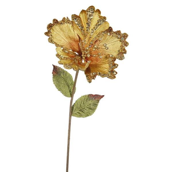 23" Artificial Gold Hibiscus Flower (3 pack)