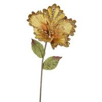 Vickerman 23" Artificial Gold Hibiscus Flower (3 pack)