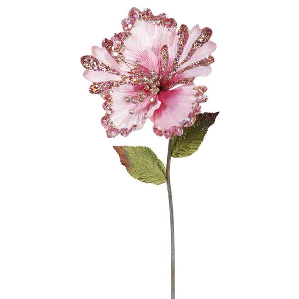 23" Artificial Pink Hibiscus Flower (3 pack)