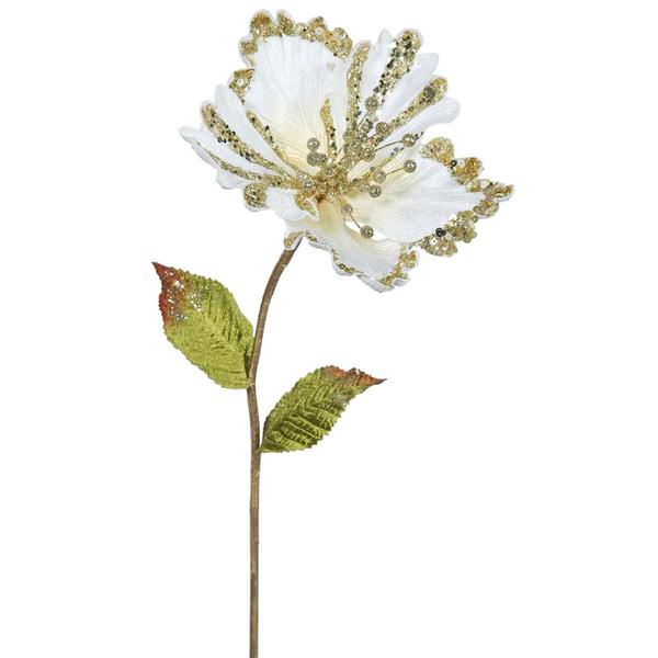 23" Artificial Cream Hibiscus Flower (3 pack)