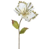 Vickerman 23" Artificial Cream Hibiscus Flower (3 pack)
