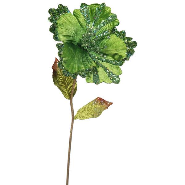 23" Artificial Lime Hibiscus Flower (3 pack)