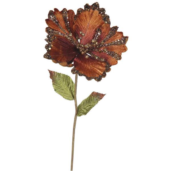 23" Artificial Chocolate Hibiscus Flower (3 pack)