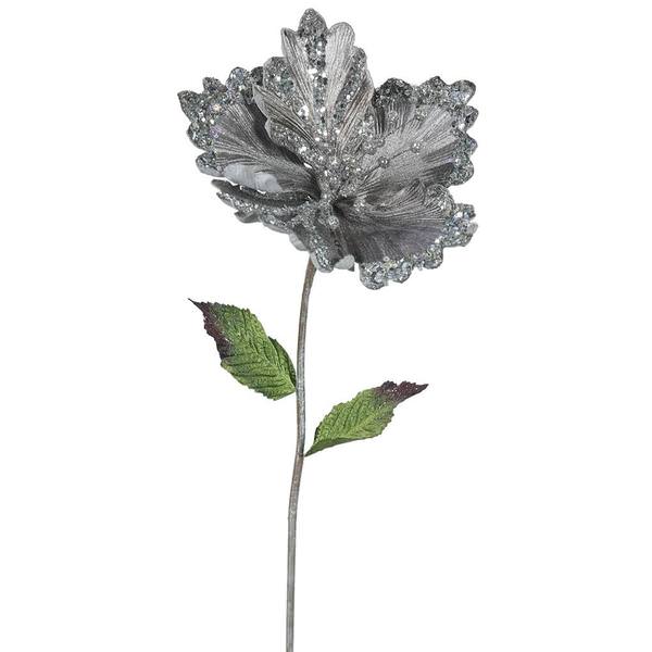23" Artificial Pewter Hibiscus Flower (3 pack)