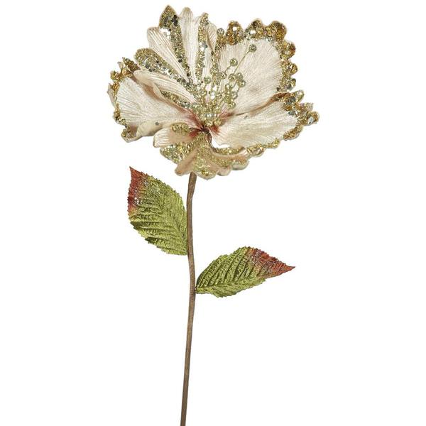 23" Artificial Champagne Hibiscus Flower (3 pack)