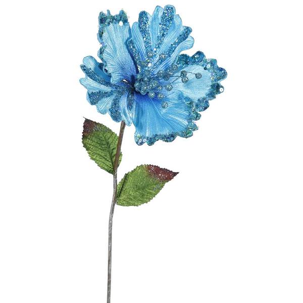 23" Artificial Sky Blue Hibiscus Flower (3 pack)