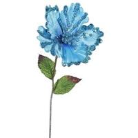 Vickerman 23" Artificial Sky Blue Hibiscus Flower (3 pack)