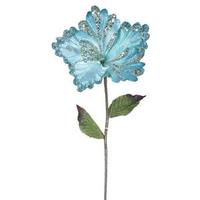 Vickerman 23" Artificial Sea Blue Hibiscus Flower (3 pack)