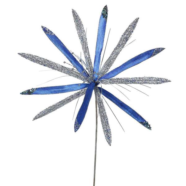 24" Artificial Blue Velvet Papyrus Flower (3 pack)
