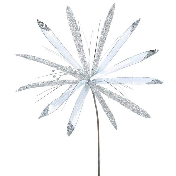 24" Artificial Silver Velvet Papyrus Flower (3 pack)