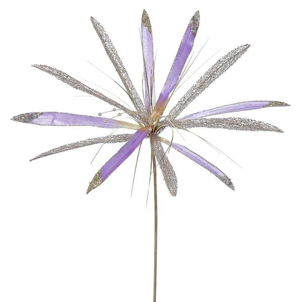 24" Artificial Violet Velvet Papyrus Flower (3 pack)
