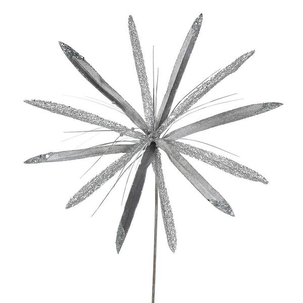 24" Artificial Pewter Velvet Papyrus Flower (3 pack)