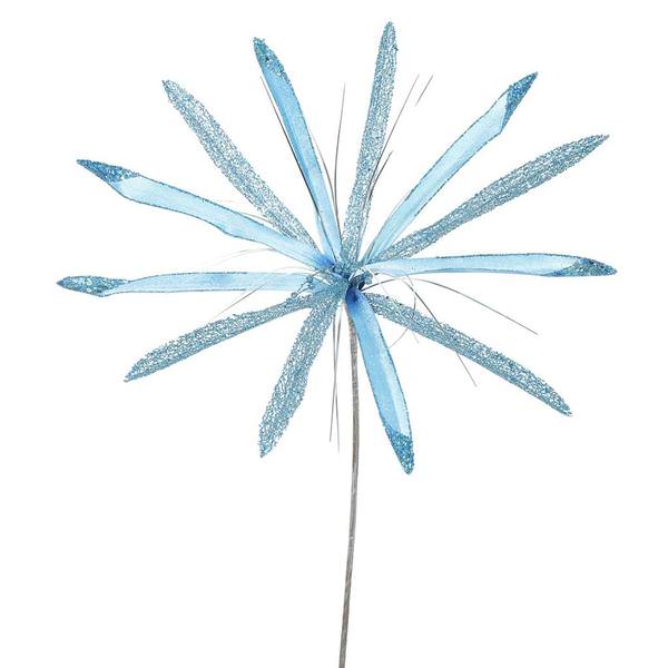 24" Artificial Sky Blue Velvet Papyrus Flower (3 pack)