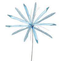 Vickerman 24" Artificial Sky Blue Velvet Papyrus Flower (3 pack)