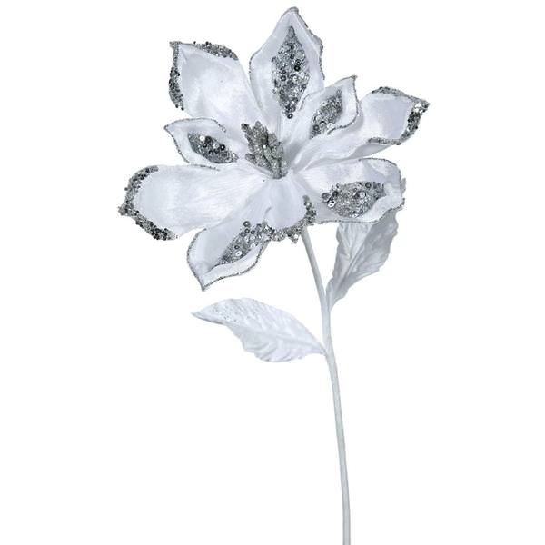 22" Artificial White Velvet Magnolia Flower (3 pack)