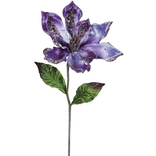 22" Artificial Purple Velvet Magnolia Flower (3 pack)