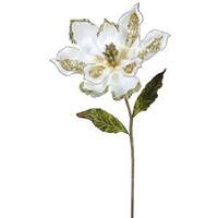 Vickerman 22" Artificial Cream Velvet Magnolia Flower (3 pack)