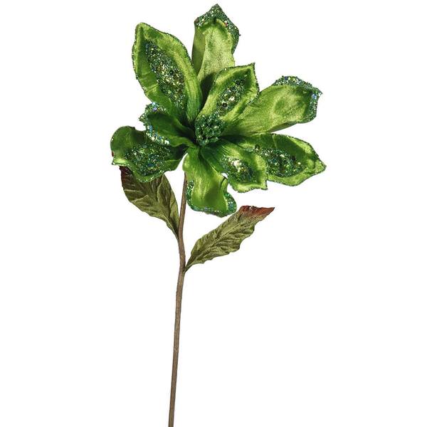 22" Artificial Lime Velvet Magnolia Flower (3 pack)