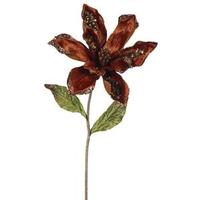Vickerman 22" Artificial Chocolate Velvet Magnolia Flower (3 pack)