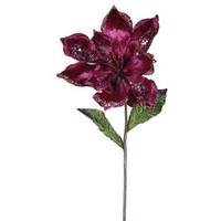 Vickerman 22" Artificial Mauve Velvet Magnolia Flower (3 pack)