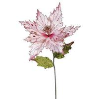 Vickerman 26" Artificial Pink Velvet Poinsettia Flower (3 pack)