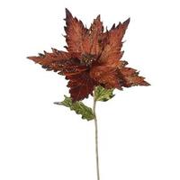 Vickerman 26" Artificial Chocolate Velvet Poinsettia Flower (3 pack)