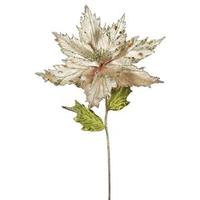 Vickerman 26" Artificial Champagne Velvet Poinsettia Flower (3 pack)