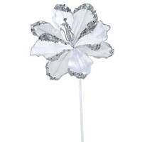 Vickerman 20" Artificial White Velvet Amaryllis Flower (3 pack)