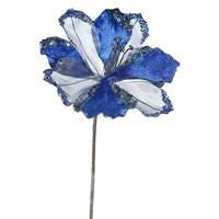 Vickerman 20" Artificial Blue Velvet Amaryllis Flower (3 pack)