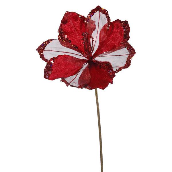 20" Artificial Red Velvet Amaryllis Flower (3 pack)