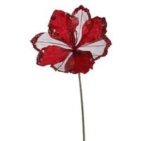 Vickerman 20" Artificial Red Velvet Amaryllis Flower (3 pack)