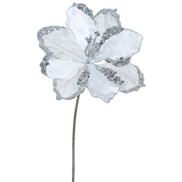 20" Artificial Silver Velvet Amaryllis Flower (3 pack)