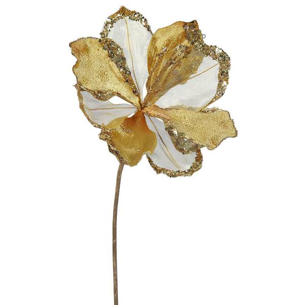 20" Artificial Gold Velvet Amaryllis Flower (3 pack)