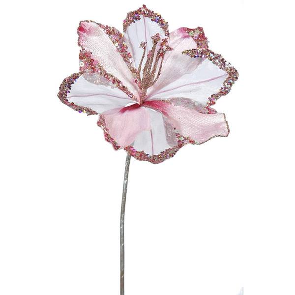 20" Artificial Pink Velvet Amaryllis Flower (3 pack)