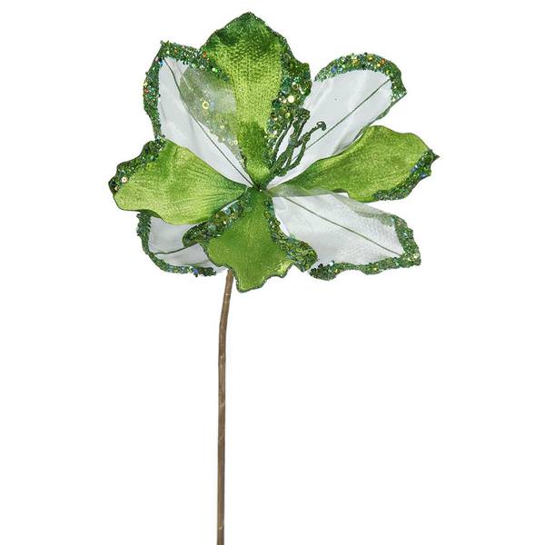 20" Artificial Lime Velvet Amaryllis Flower (3 pack)