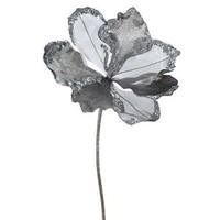 Vickerman 20" Artificial Pewter Velvet Amaryllis Flower (3 pack)