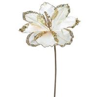 Vickerman 20" Artificial Rose Gold Velvet Amaryllis Flower (3 pack)