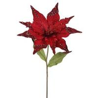 Vickerman 26" Artificial Red Velvet Poinsettia Flower (3 pack)